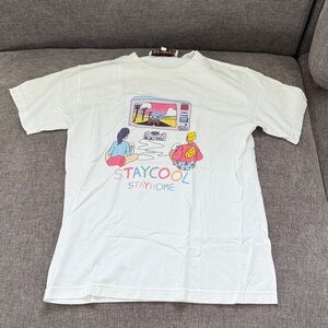Stay Cool Stay Home Graphic Tee - White